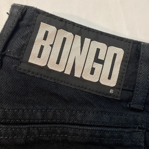 Vintage BONGO Button Fly Gene Montsano Black Denim Jeans Size 3 Y2K 2000s Grunge - Picture 2 of 13